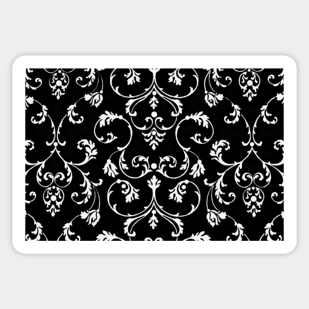 Black & White Floral Pattern Sticker by FloralPatterns